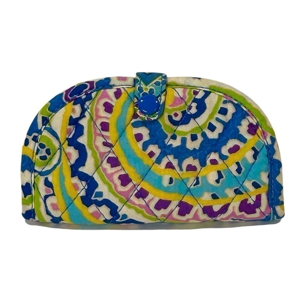 Vera Bradley Mini Jewelry Roll Capri Blue Blue/Yellow/Purple EUC